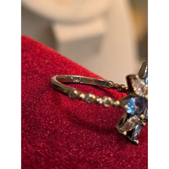 Bomb Party Nautical Starlight lab created light Sapphire rhodium plating Size 9 - Picture 7 of 8